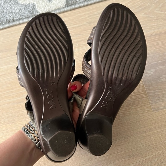 Naot | Marvel Criss Cross Buckle Strap Brown Leather Slip-on Sandals Sz 39/8 - Picture 2 of 6